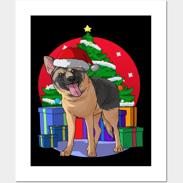 German Shepherd Christmas Wall Art by Noseking